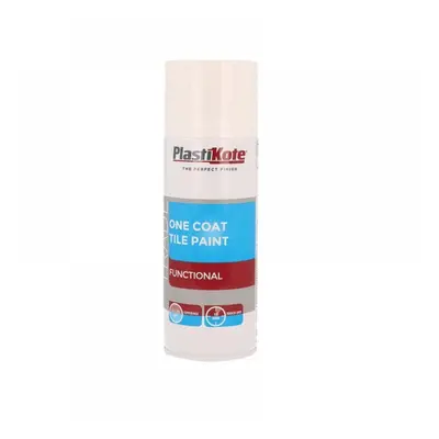 Plastikote 071026 Trade One Coat Spray Tile Paint Gloss White 400Ml