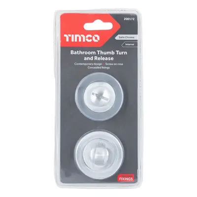 Timco Bathroom Thumb Turn And Release - Satin Chrome Blister Pack 1 200172