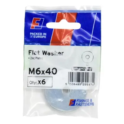 Forgefix Flat Washers Zp M6 X 40Mm Forgepack 6 FPKFW640