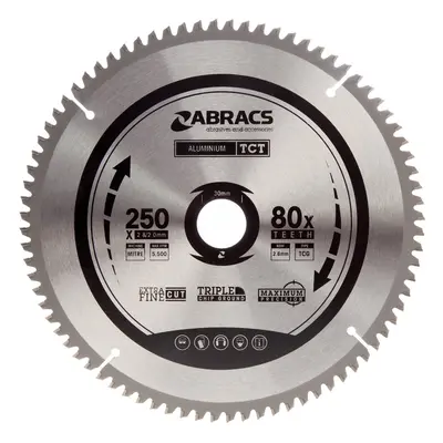 Abracs Tcta25080 Tct Circular Saw Blade For Aluminium 250 X 30Mm X 80T