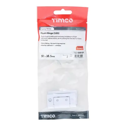 Timco Flush Hinge (105) - White TIMpac 1 434915P