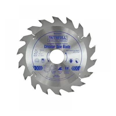 Faithfull FAIZ16518 Tct Circular Saw Blade 165 X 30Mm X 18T Pos