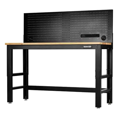 Bunker ® Workbench With Hardwood Worktop And Power Pegboard 1550Mm Pk 1 28096