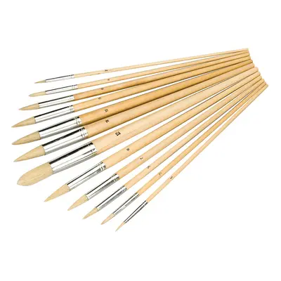 Silverline 675298 Artists Paint Brush Set 12Pce Pointed Tips Each 1