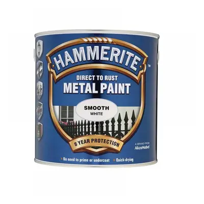 Hammerite 5084860 Direct To Rust Smooth Finish Metal Paint White 2.5 Litre