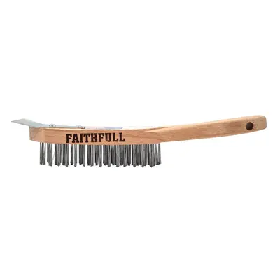 Faithfull Heavy-Duty Scratch Brush With Scraper - 4 Row