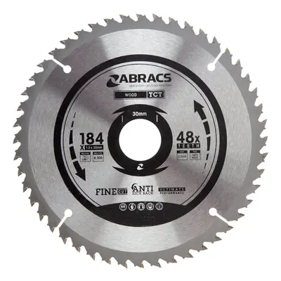 Abracs Tct18448 Tct Circular Saw Blade For Wood 184 X 30Mm X 48T ABRA-TCT18448