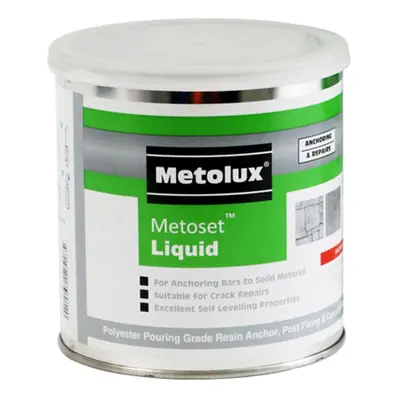 Metolux 65627 2 Part Metoset Liquid Mortar - Grey 5Kg Tin 1