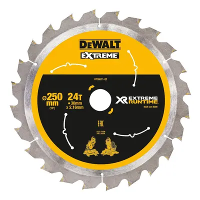 Dewalt Dt99571-Qz Xr Extreme Runtime Mitre Saw Blade 250Mm X 30Mm X 24T DEW-DT99571-QZ