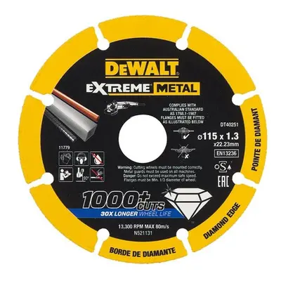 Dewalt Power Tools DT40251-QZ Dt40251 Extreme Diamond Metal Cutting Disc 115 X 22.23 X 1.3Mm