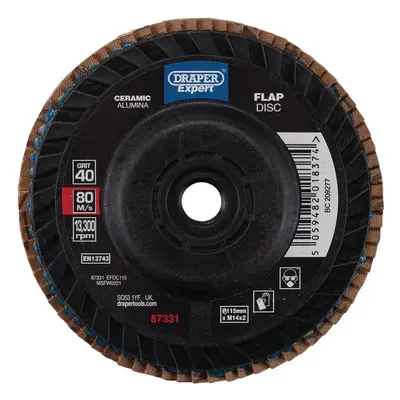 Draper Expert 87331 Ceramic Flap Disc 115Mm M14 40 Grit each 1