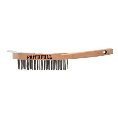 Faithfull Lightweight Scratch Brush With Scraper Four Row