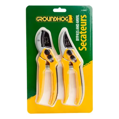 Groundhog G1300001 Anvil & Bypass Secateurs (2 Piece) XTR-G1300001