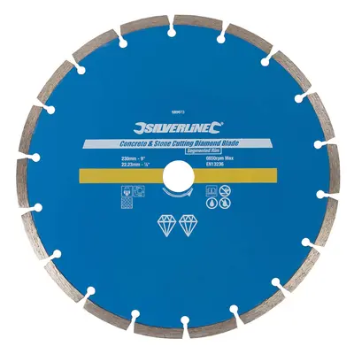 Silverline 589673 Concrete & Stone Cutting Diamond Blade 230 X 22.23Mm Segmented Rim Each 1