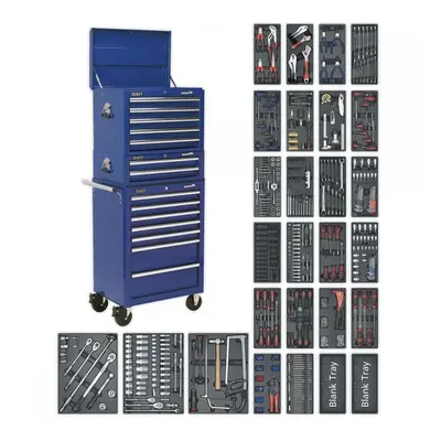 Sealey SPTCCOMBO1 Tool Chest Combination 14 Drawer With Ball-Bearing Slides - Blue & 1179Pc Tool