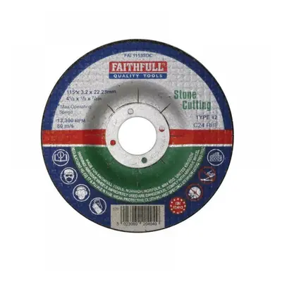 Faithfull Depressed Centre Stone Cutting Disc 115 X 3.2 X 22.23Mm