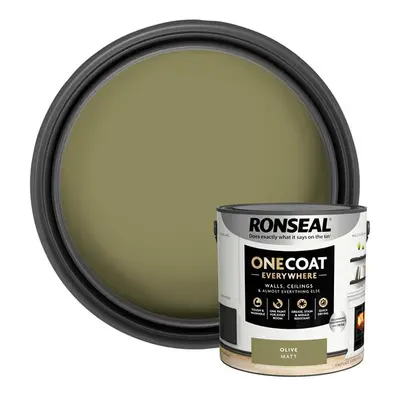 Ronseal One Coat Everywhere Interior Paint Olive Matt 2.5 Litre KCB.7015103.62404.76