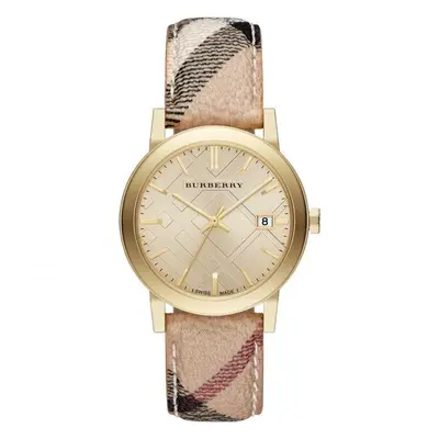 Burberry BU9026 The City Champagne Dial Check Strap Women's Watch