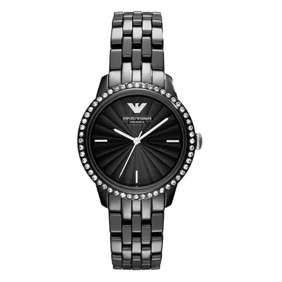 Emporio Armani AR1478 Ladies Ceramica Black Crystal Watch