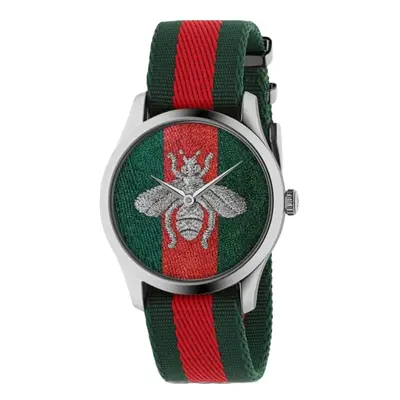 Gucci YA1264148 G-Timeless Bee Fabric Strap Men's Watch