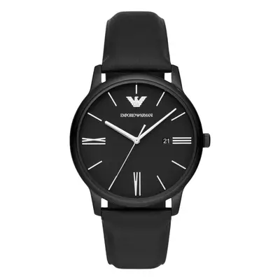 Emporio Armani AR11573 Three-Hand Date Black Leather Men’s Watch