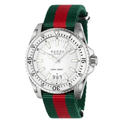 Gucci YA136207 Dive White Dial Men's Watch