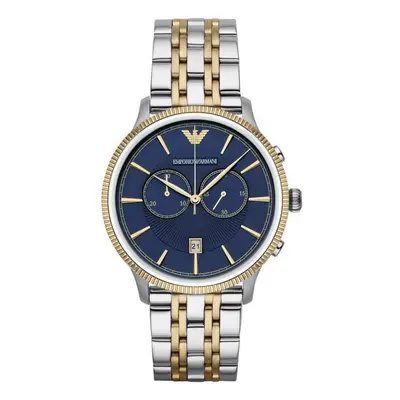 Emporio Armani AR1847 Men's Watch Chronograph Two Tone Blue