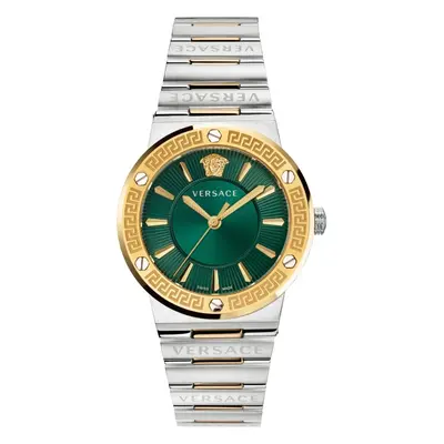 Versace VEVH00720 Greca Logo Two-Tone Green Ladies Watch