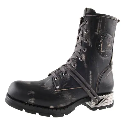 boots NEW ROCK - Motorosk Negro - Vintage Raspado