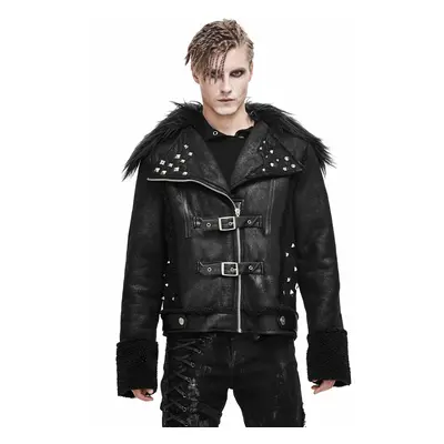 men's jacket DEVIL FASHION - Soul Case Punk Jacket With Fur Collar