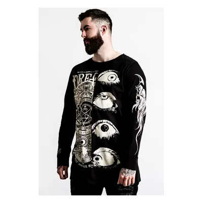 men's t-shirt long sleeve KILLSTAR - Insomnia Longline Split- Top - black