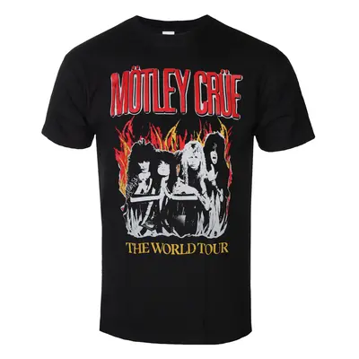 men's t-shirt Mötley Crüe - Vintage World Tour Flames - ROCK OFF