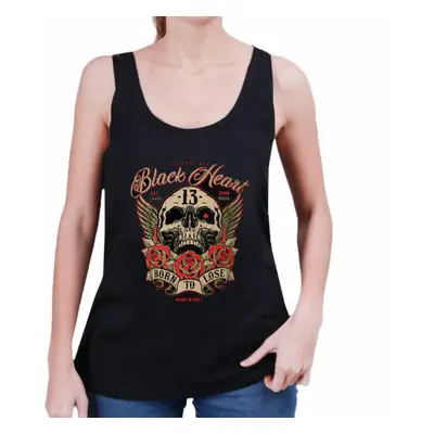 women's tank top BLACK HEART - BORN TO LOSE - BLACK