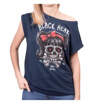 Women's t-shirt BLACK HEART - SANDY EXT - BLUE