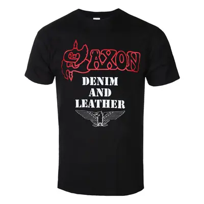 t-shirt metal men's Saxon - DENIM AND LEATHER - PLASTIC HEAD