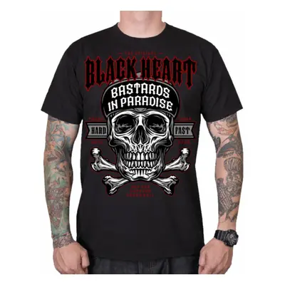 men's t-shirt BLACK HEART - BASTARD IN PARADISE - BLACK