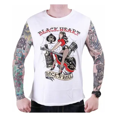 men's tank top BLACK HEART - ROCKABILLY QUEEN - WHITE