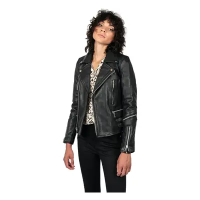 Women's leather jacket STRAIGHT TO HELL - Defector Blk Nick