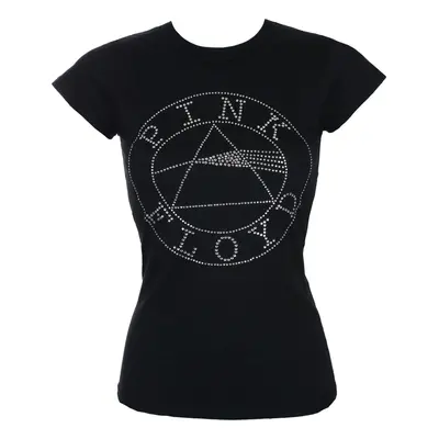 t-shirt metal women's Pink Floyd - Circle Logo Diamante - ROCK OFF