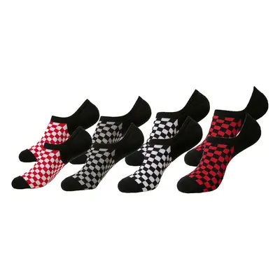 socks (set pairs) URBAN CLASSICS - Recycled Yarn Check 4-Pack - black + white + red + g