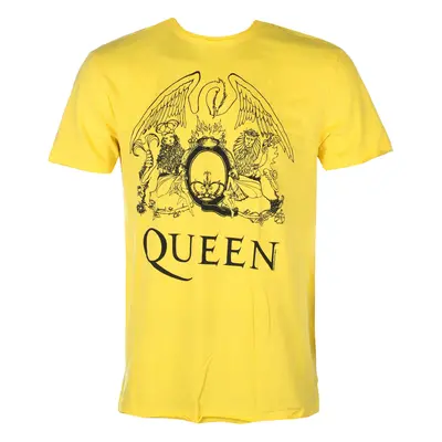 Men's t-shirt QUEEN - LINE ART CREST - YELLOW RAVEN - AMPLIFIED