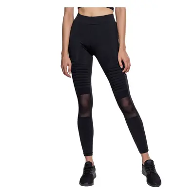 Women's trousers (leggings) urban CLASSICS - Tech Mesh Biker Leggings - black