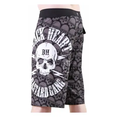 men's shorts (swimwear) BLACK HEART - BASTARD SKULL - BLACK