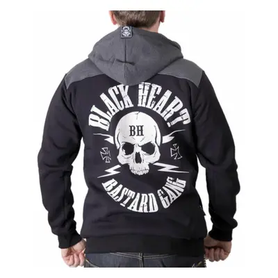 Men's hoodie BLACK HEART - BASTARD SKUL - BLACK