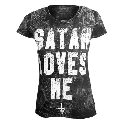 t-shirt hardcore women's - SATAN LOVES ME - AMENOMEN