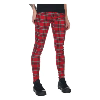 Women's trousers URBAN CLASSICS - Skinny Tartan - red / blk