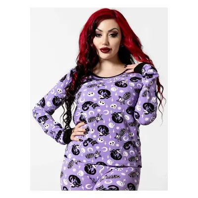 Women's long sleeved t-shirt (pajamas) KILLSTAR - Purr Off Long - Plum