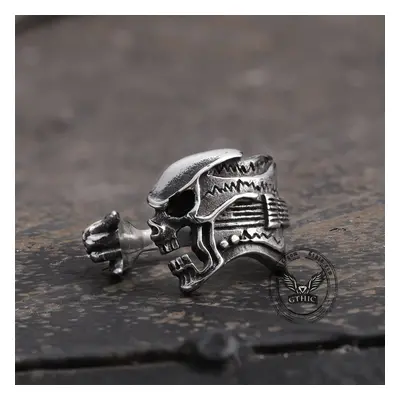 ring Retro Rock Skull Open