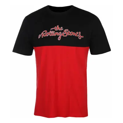 men's t-shirt THE ROLLING STONES - TONGUE - BLACK / RED - AMPLIFIED