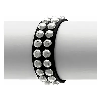 Bracelet BLACK SNAKE ROUND RIVETS ROWS